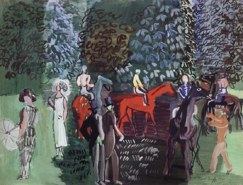 Dufy Raoul Chevaux Jockeys Elegantes au Bois